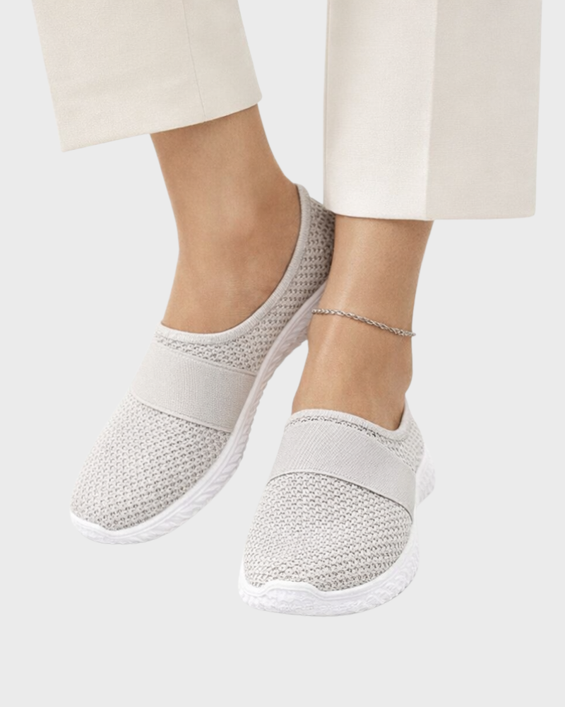 Matilda Slip-On Sneakers til Kvinder – Sko med Velcro, Åndbart Net og Stødabsorberende Sål