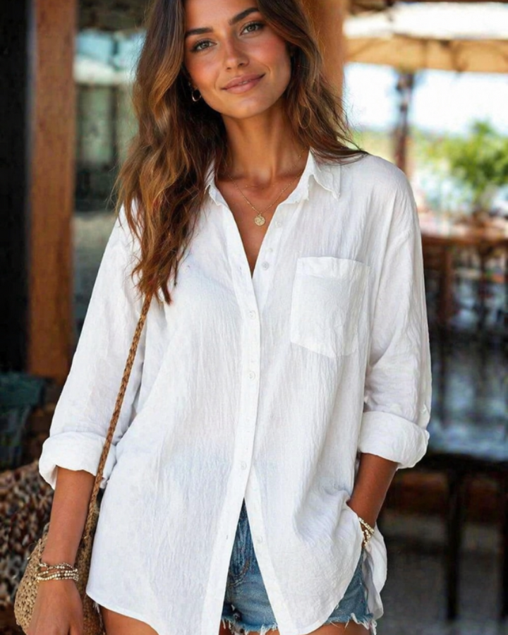 Calira Top Donna – Canotta Scollo Quadrato, Plissettata & Loose Fit Fluida