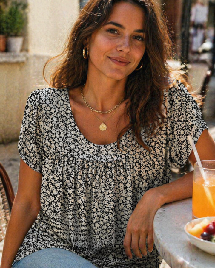 Velina Tunică Damă – Decolteu Pătrat, Croială Lejeră & Bluză Casual pentru Colanți
