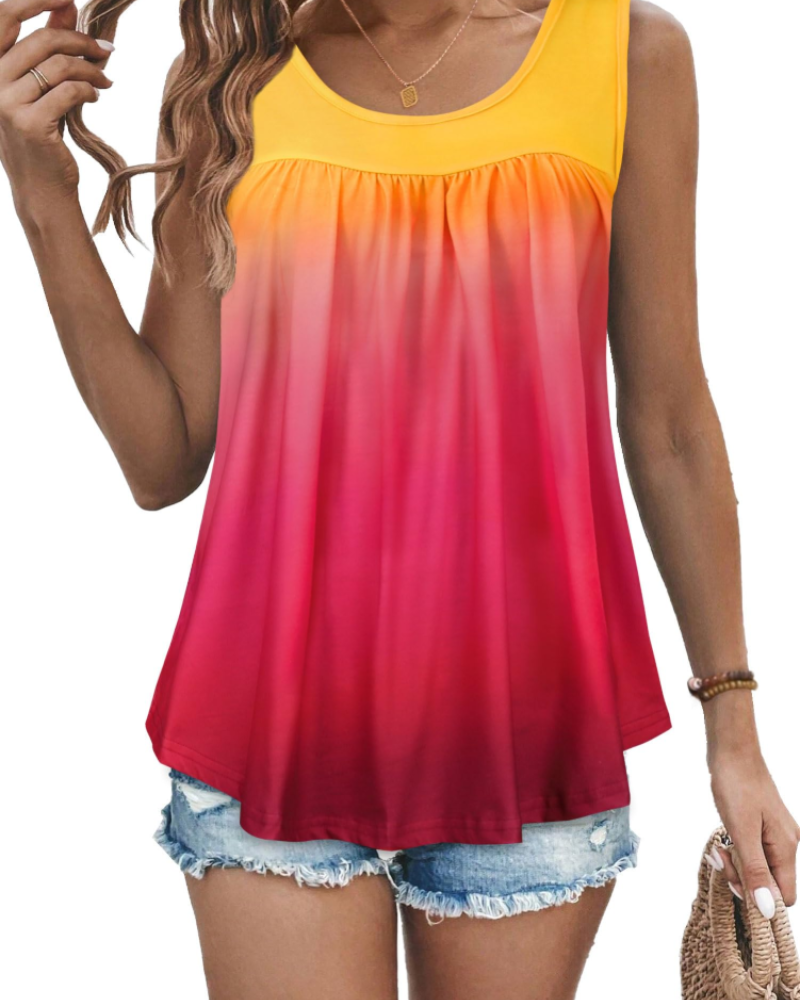 Elaya Canotta Donna – Girocollo Plissettato, Tunica Loose Fit & Top Estivo Flowy