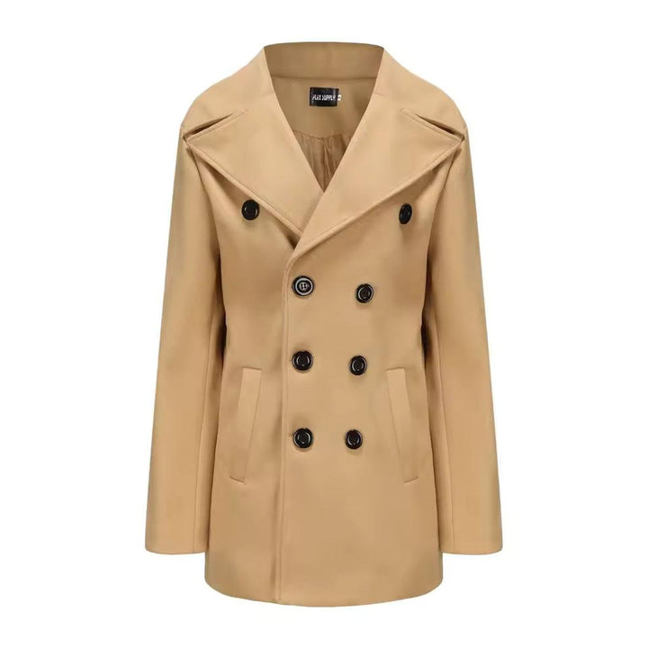 Harley Donna Peacoat v Laně – Elegantní dvouřadý kabát se střihovou úpravou
