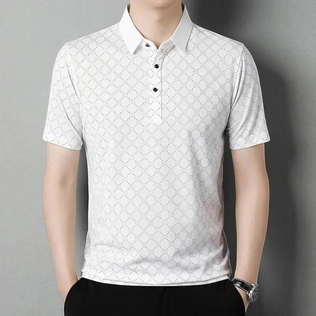Tricou Polo cu Imprimeu Monogramă pentru Bărbați | Vară