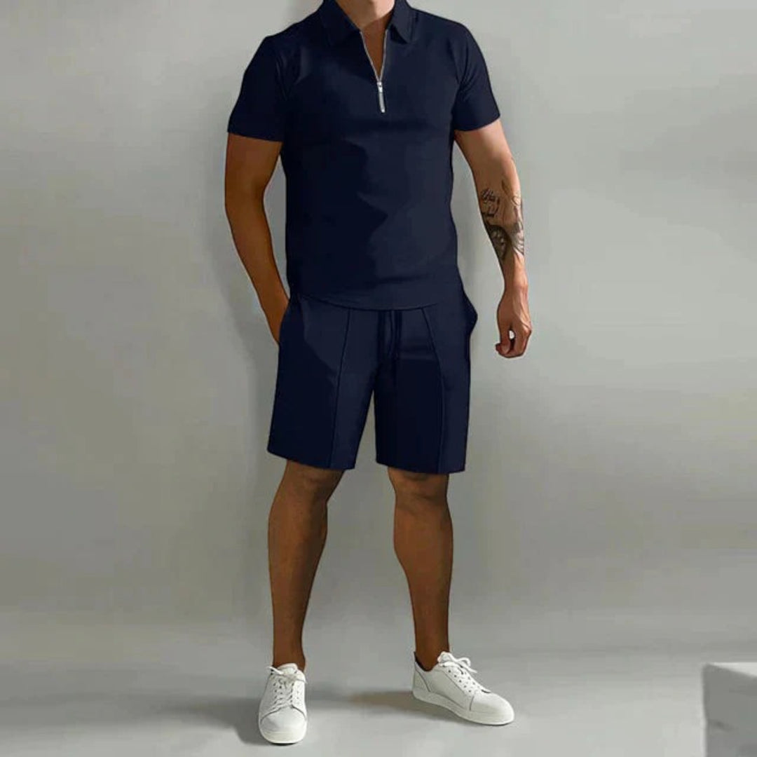 Elegant Polo Shirt and Men's Shorts Set | Summer