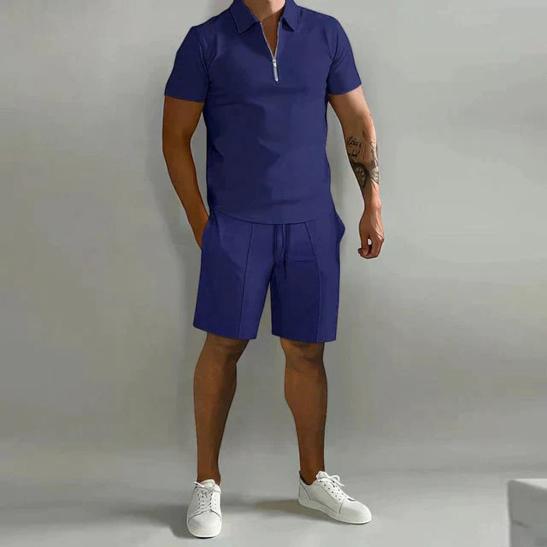 Elegant Polo Shirt and Men's Shorts Set | Summer