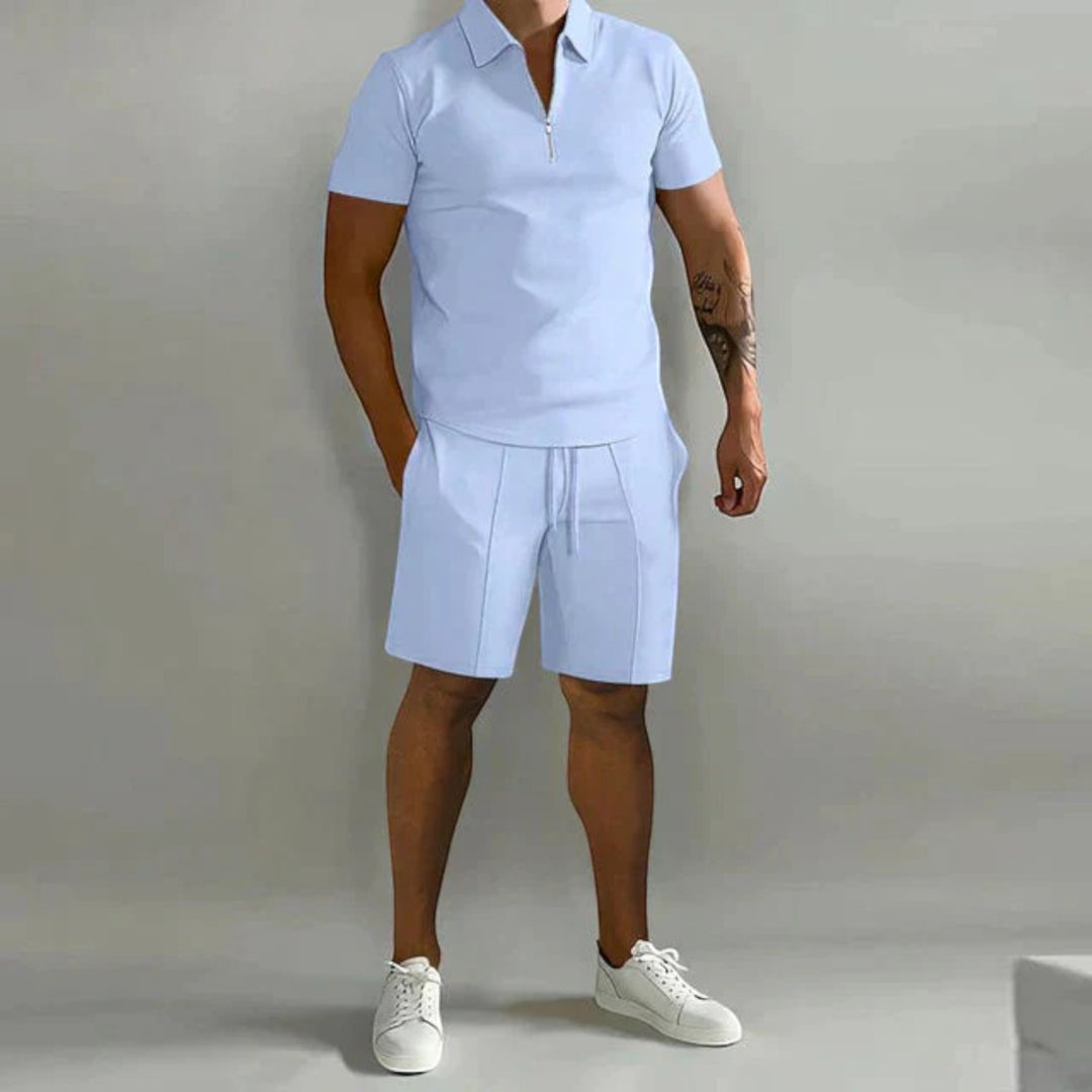 Elegant Polo Shirt and Men's Shorts Set | Summer