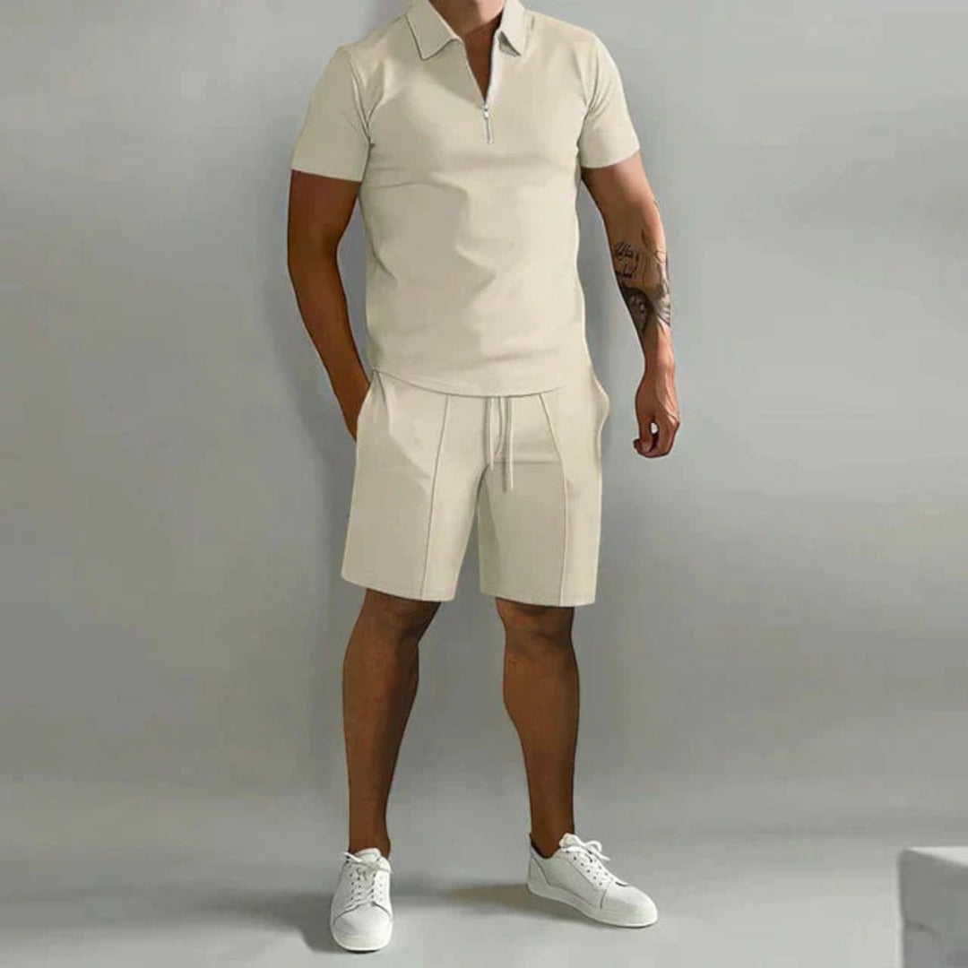 Elegant Polo Shirt and Men's Shorts Set | Summer
