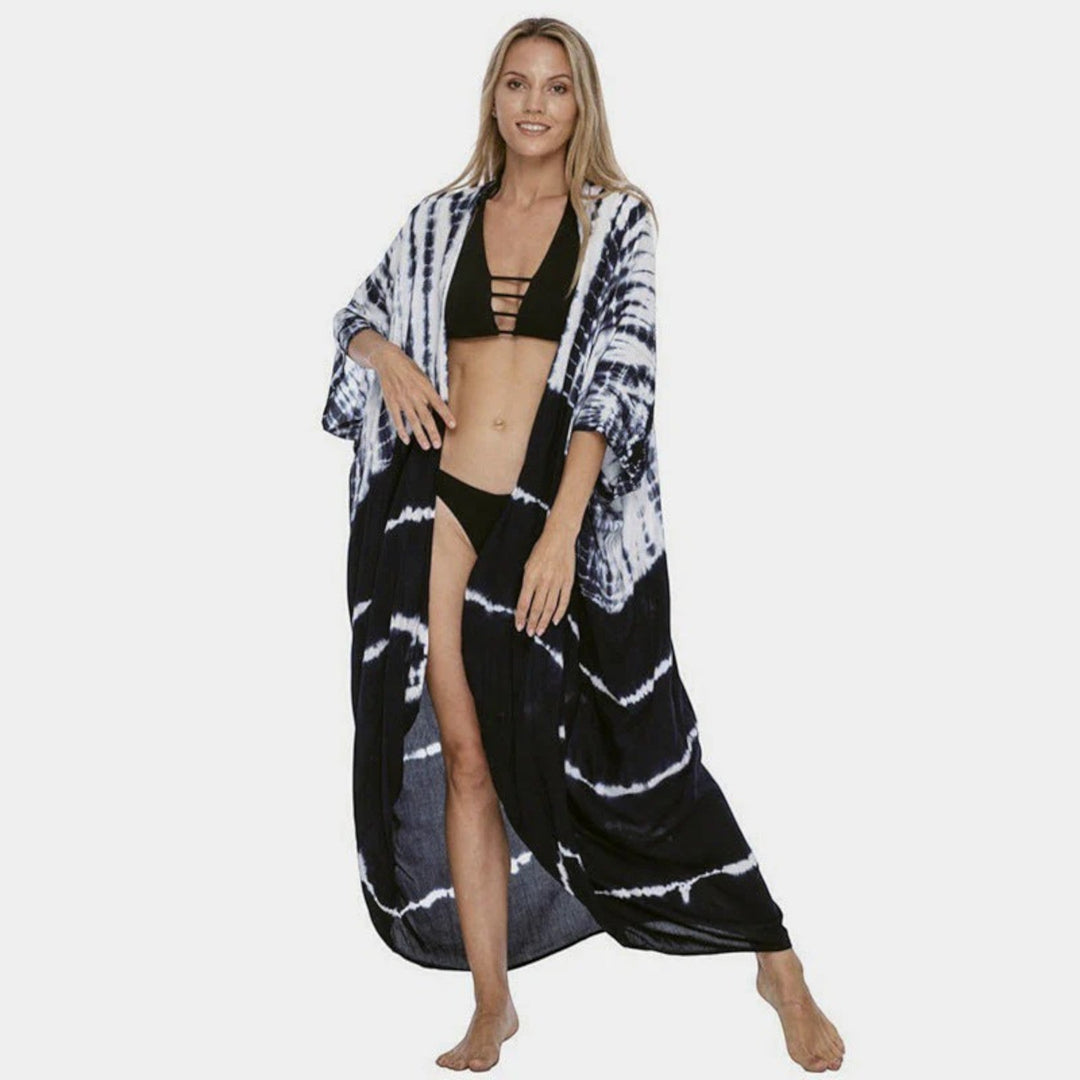 Copri kimono cu imprimeu tie-dye pentru femei