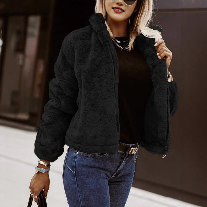 Heidi Donna Teddy Bomber – Μπουφάν από απαλό φλις με φερμουάρ και μοντέρνο ψηλό γιακά