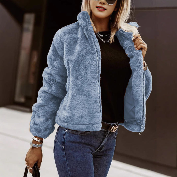 Heidi Donna Teddy Bomber – Μπουφάν από απαλό φλις με φερμουάρ και μοντέρνο ψηλό γιακά