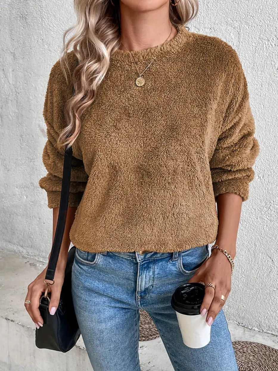 Vivian Maglione Fleece Donna – Pullover Morbido e Caldo con Vestibilità Ampia e Stile Casual