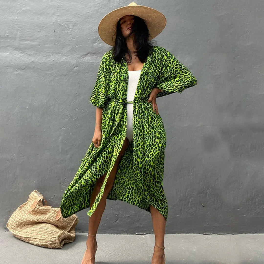 Copri kimono cu imprimeu tie-dye pentru femei