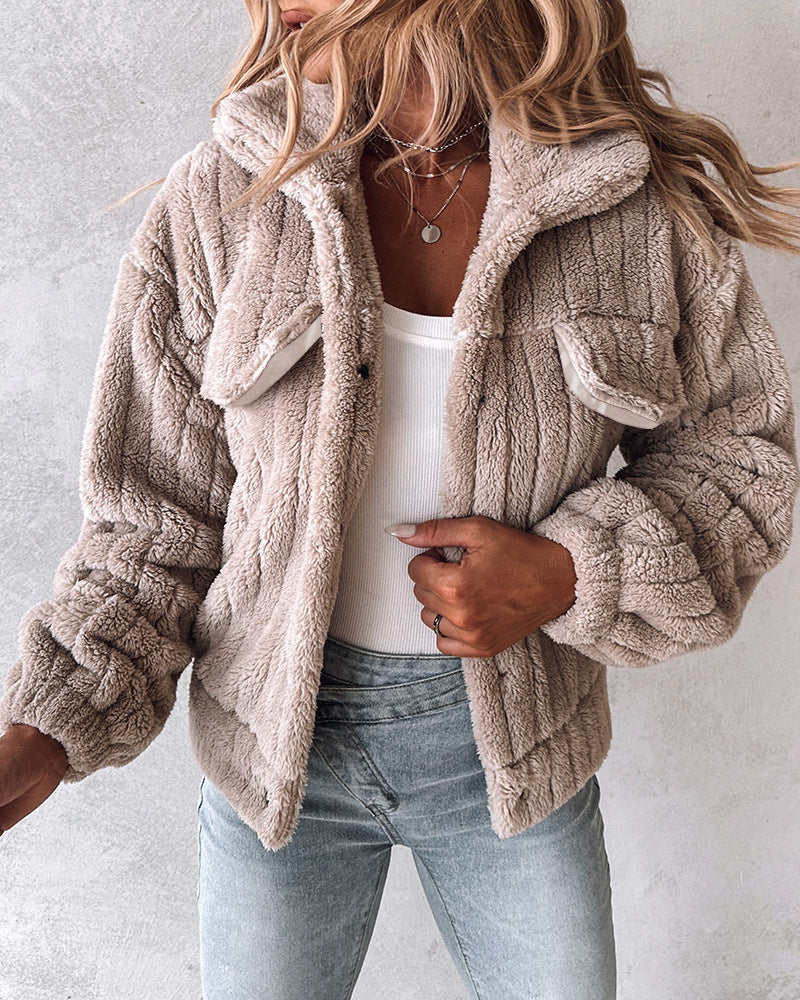 Bianca Teddy Damenjacke – Weiche und Warme Jacke mit Trendigem Casual Design