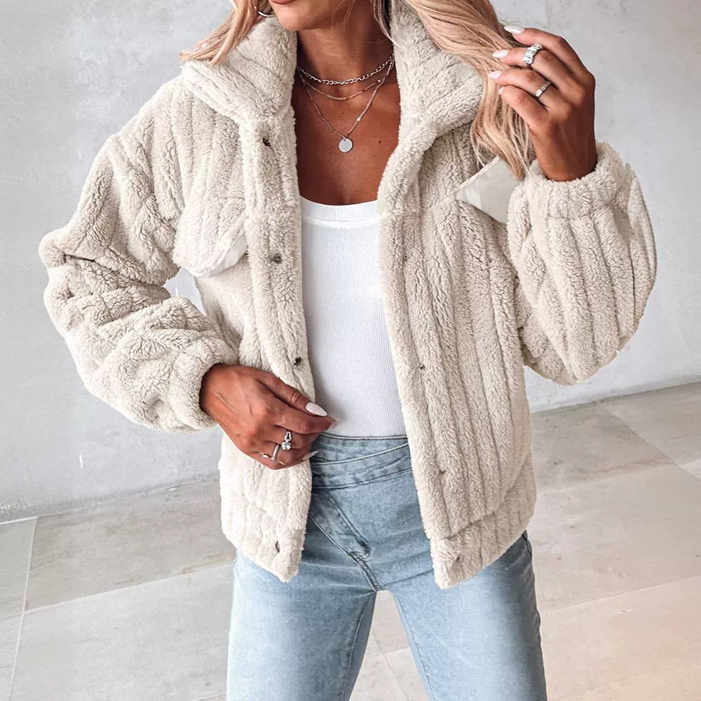 Bianca Teddy Damenjacke – Weiche und Warme Jacke mit Trendigem Casual Design