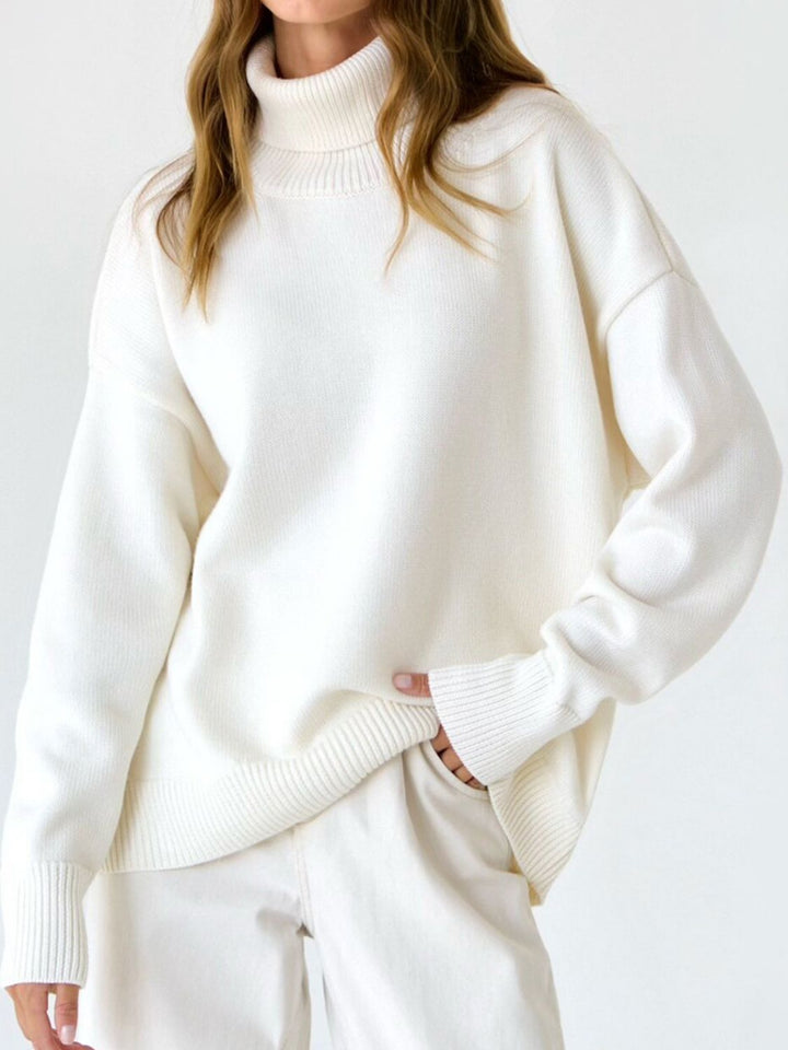 Marian Maglione Donna Oversize a Collo Alto – Pullover Invernale Morbido Vestibilità Relax