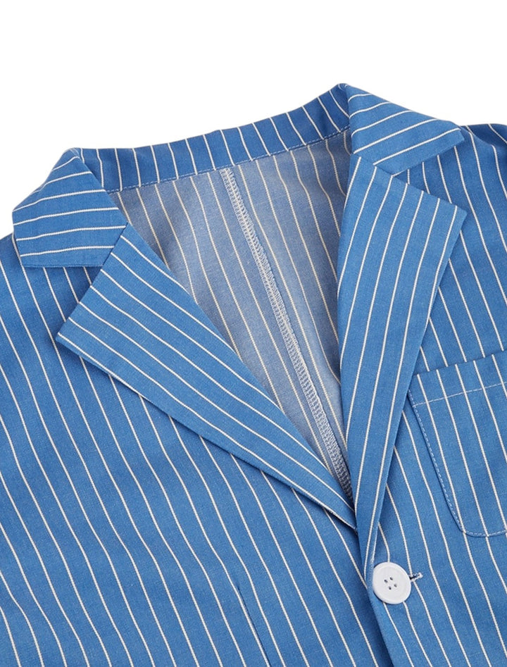 Men's Summer Striped Blazer | Royal Blue