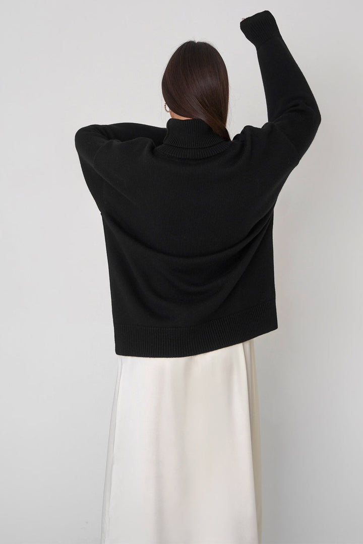 Marian Maglione Donna Oversize a Collo Alto – Pullover Invernale Morbido Vestibilità Relax
