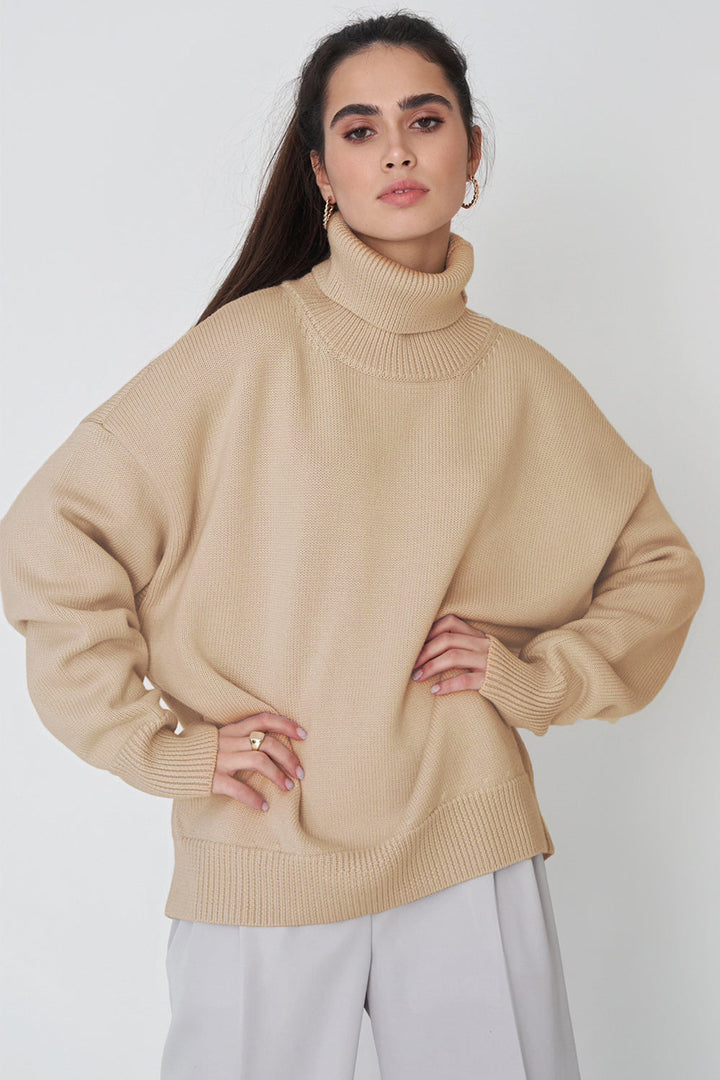 Marian Maglione Donna Oversize a Collo Alto – Pullover Invernale Morbido Vestibilità Relax