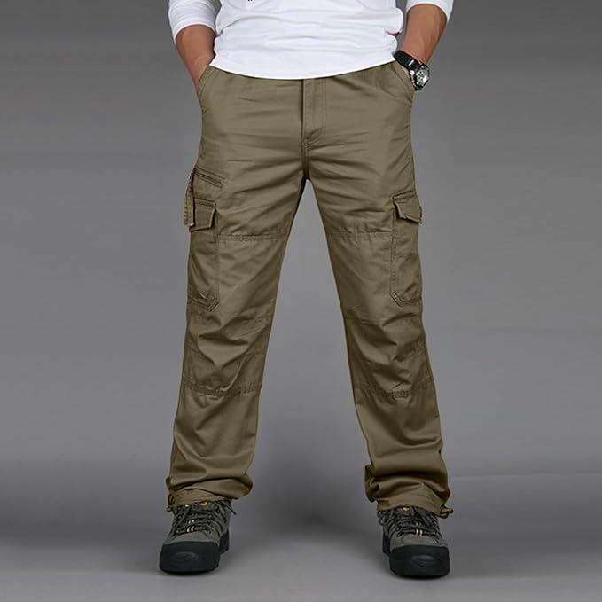 Pantaloni cargo drepți pentru bărbați | Cu buzunare