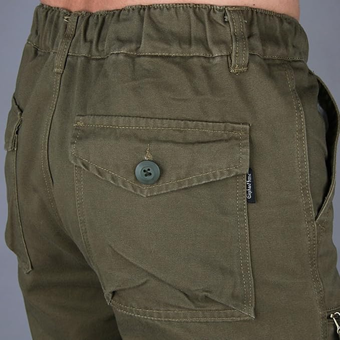 Pantaloni cargo drepți pentru bărbați | Cu buzunare