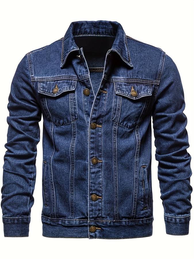 Bodhi Pánská džínová bunda – Slim Fit džínová bunda s elastanem a zapínáním na knoflíky