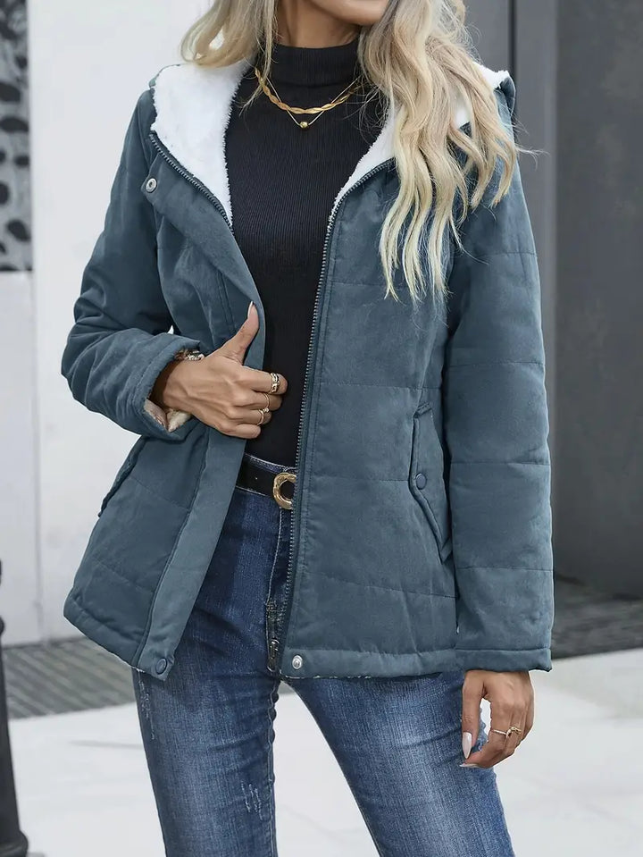 Cappotto Invernale Con Cerniera Per Donna | Con Fodera In Pelliccia