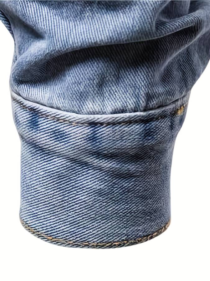 Bodhi Pánská džínová bunda – Slim Fit džínová bunda s elastanem a zapínáním na knoflíky