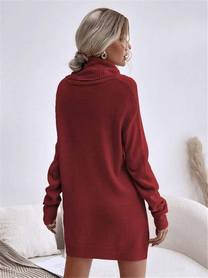 Joan Abito Maglione Donna – Vestito in Maglia Calda con Collo Alto e Vestibilità Morbida
