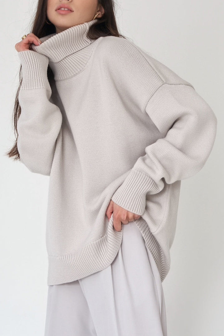 Marian Maglione Donna Oversize a Collo Alto – Pullover Invernale Morbido Vestibilità Relax