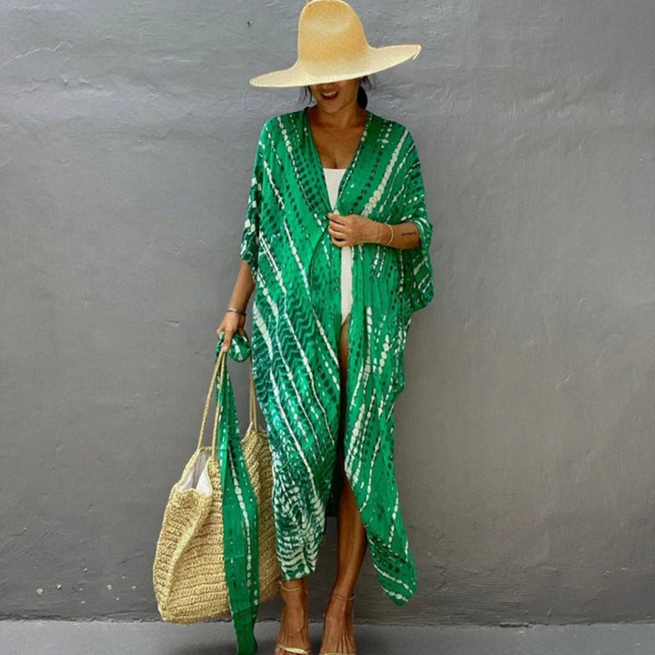 Copri kimono cu imprimeu tie-dye pentru femei