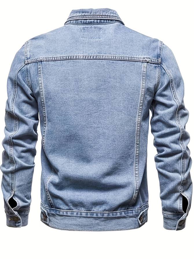 Bodhi Pánská džínová bunda – Slim Fit džínová bunda s elastanem a zapínáním na knoflíky