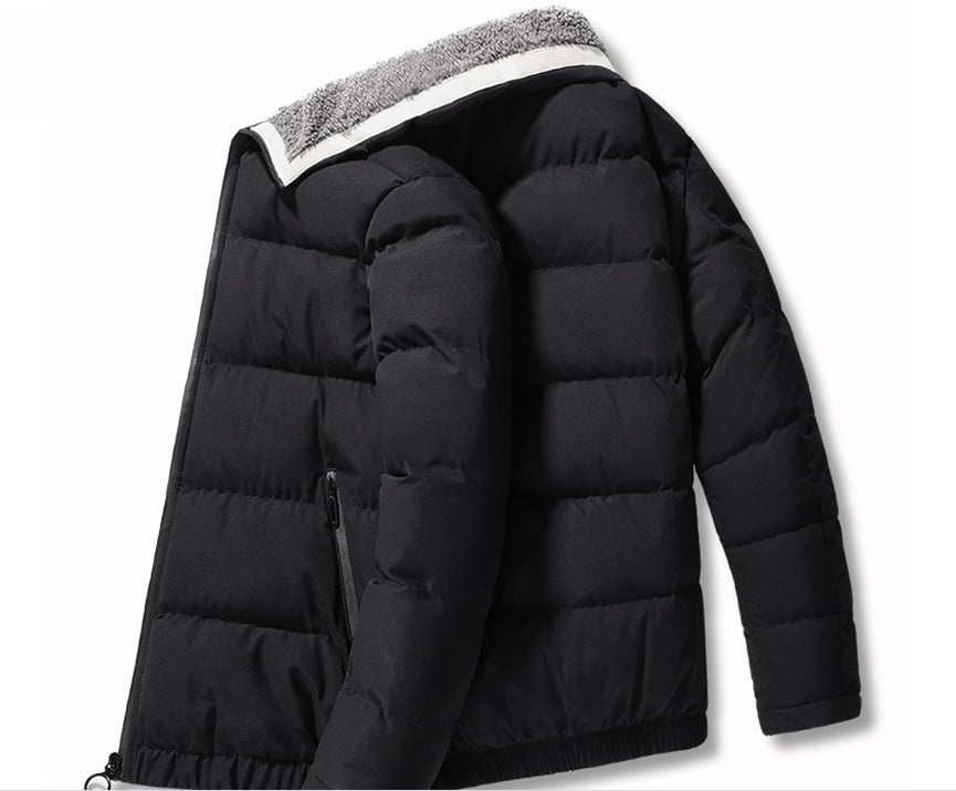 Omar Giacca Acolchada Hombre – Cuello de Peluche Suave, Caliente y Cómodo
