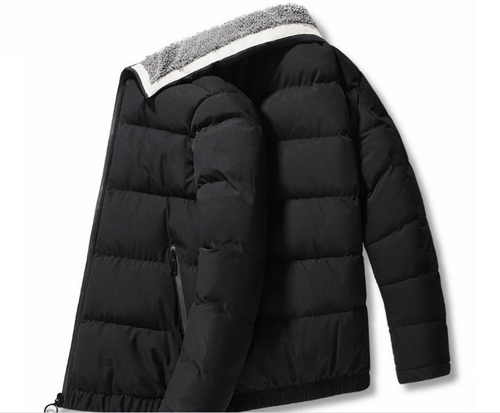 Omar Giacca Acolchada Hombre – Cuello de Peluche Suave, Caliente y Cómodo
