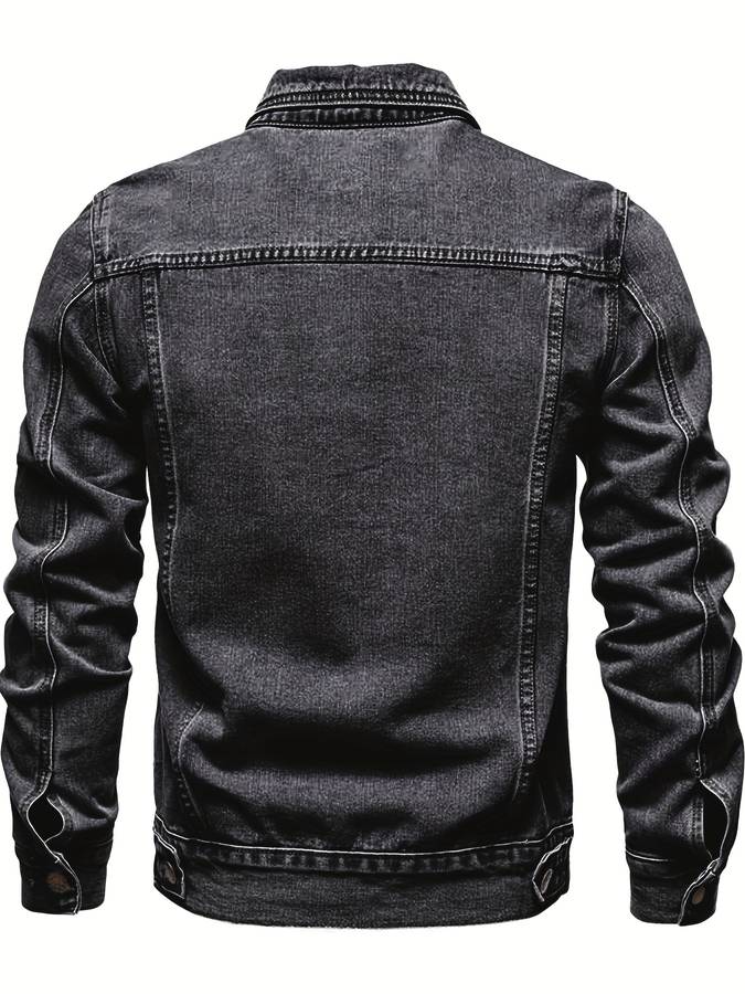 Bodhi Pánská džínová bunda – Slim Fit džínová bunda s elastanem a zapínáním na knoflíky
