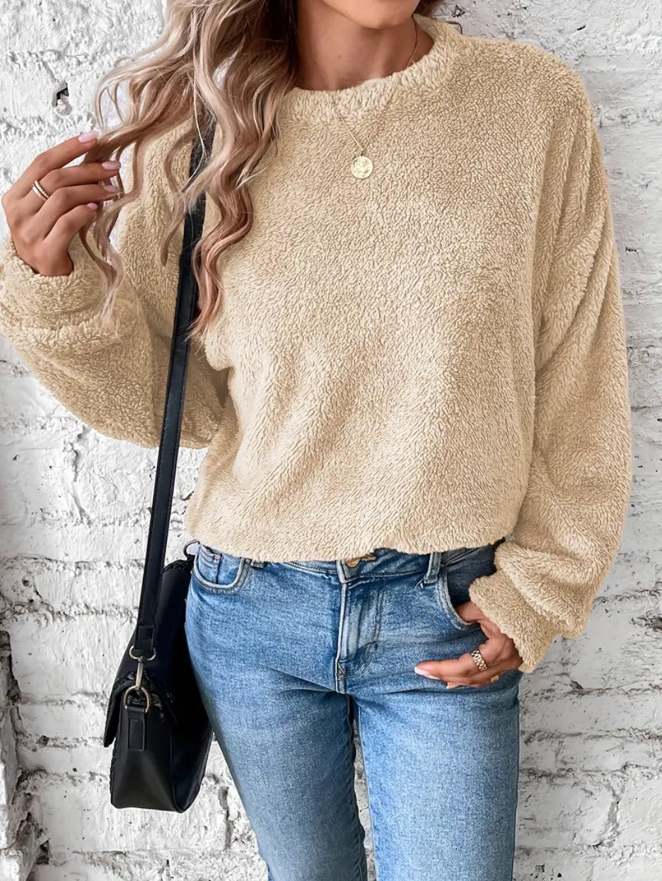 Vivian Maglione Fleece Donna – Pullover Morbido e Caldo con Vestibilità Ampia e Stile Casual