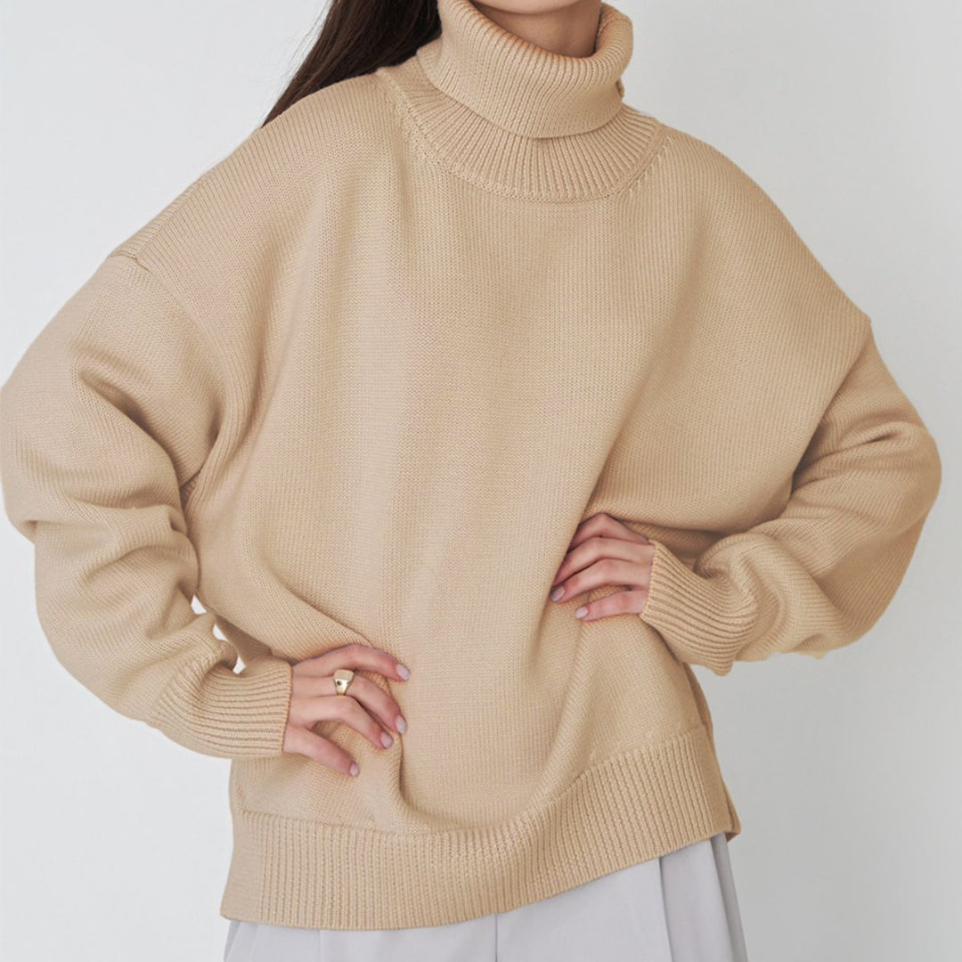 Marian Maglione Donna Oversize a Collo Alto – Pullover Invernale Morbido Vestibilità Relax