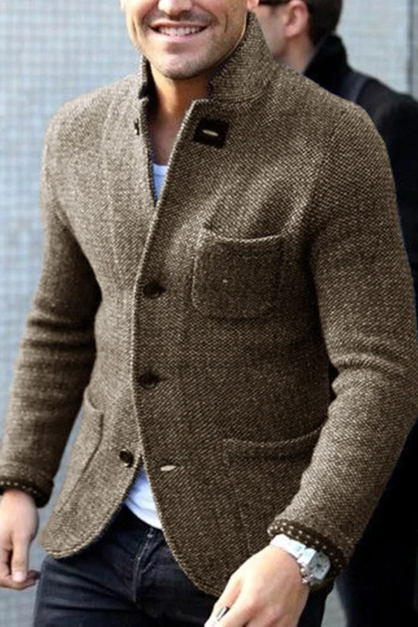 Dan Cardigan til mænd i strik – Unikt vintage design, komfort og afslappet stil