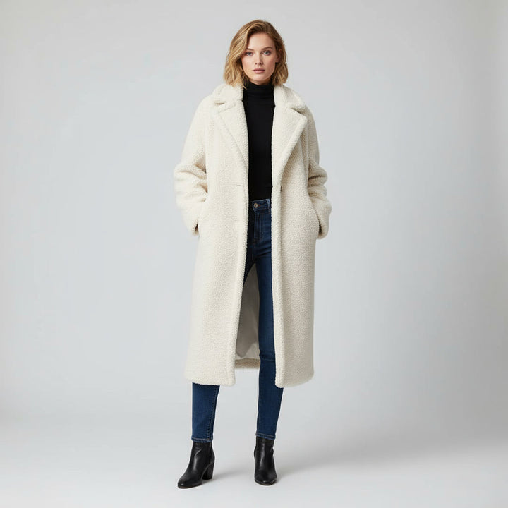 Isabel Cappotto Teddy Damen – Lange Fleecejacke mit elegantem und weichem Design