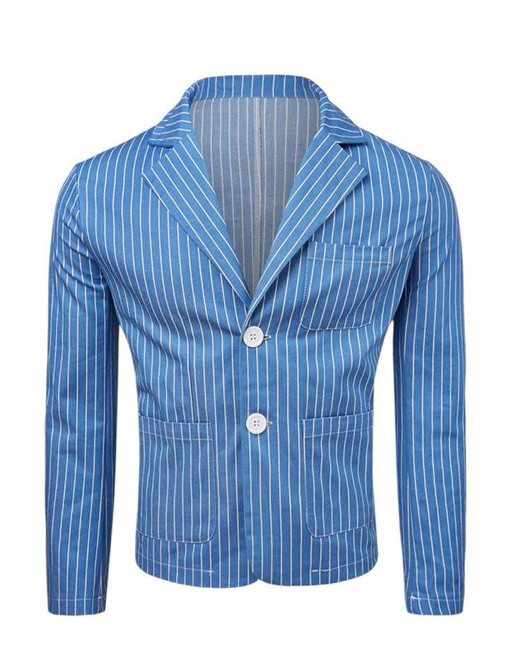 Men's Summer Striped Blazer | Royal Blue
