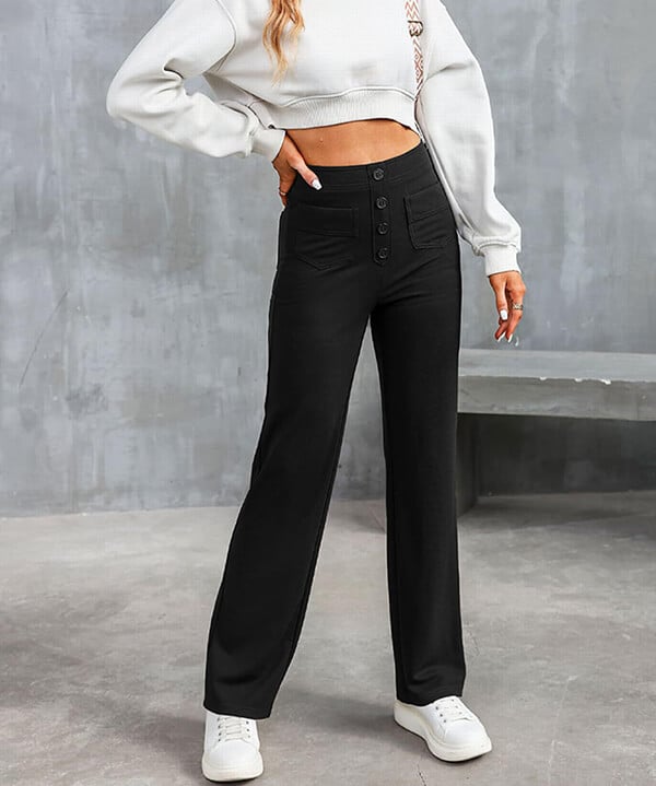 Pantaloni elastici pentru femei | Talie înaltă