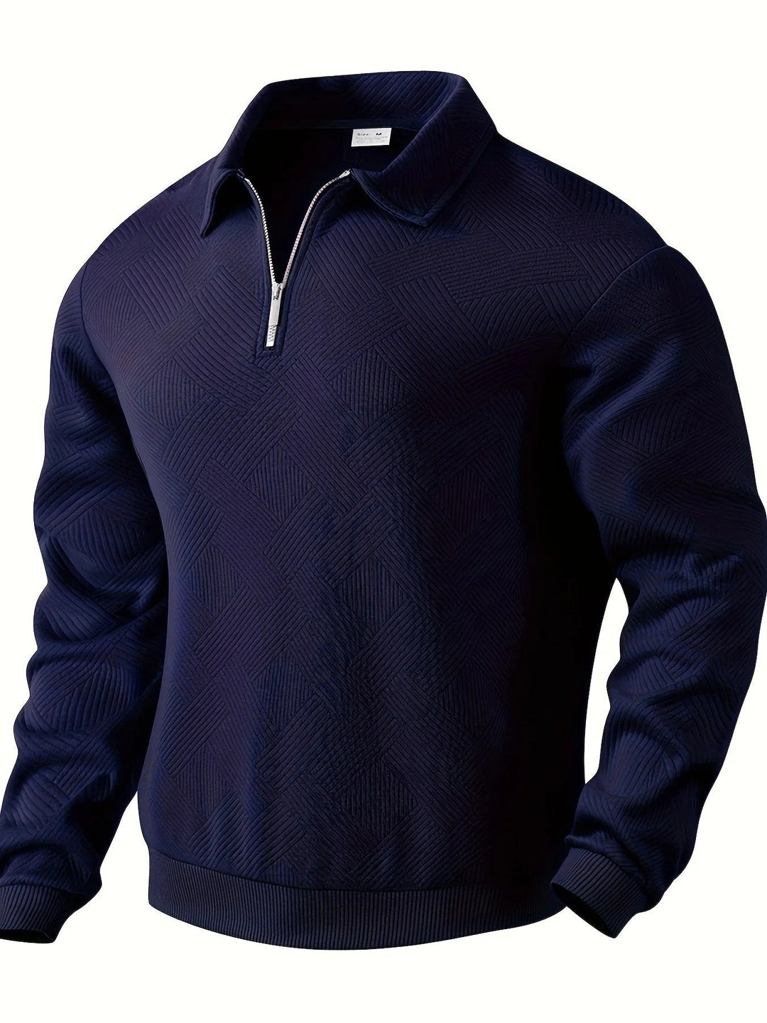 Mark Maglione Uomo Half Zip – Pulover modern cu model geometric și guler clasic