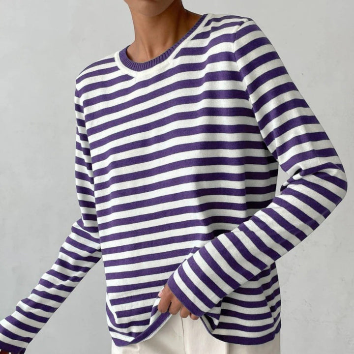 Aurora | Tricou clasic cu dungi și mâneci lungi pentru femei