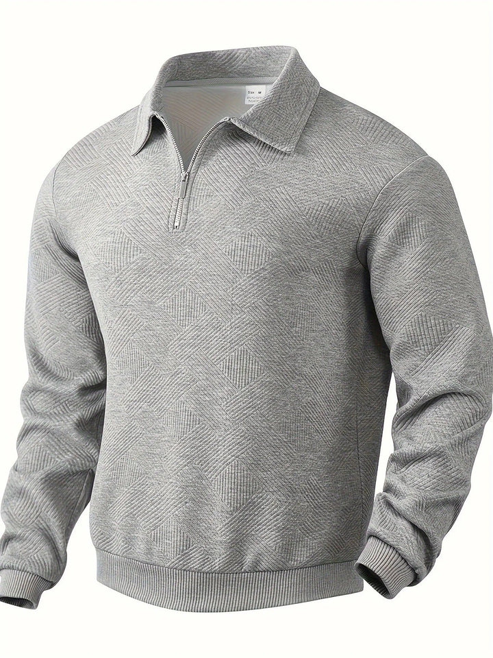 Mark Maglione Uomo Half Zip – Pulover modern cu model geometric și guler clasic