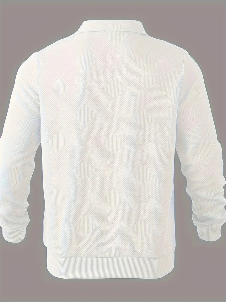 Mark Maglione Uomo Half Zip – Pulover modern cu model geometric și guler clasic