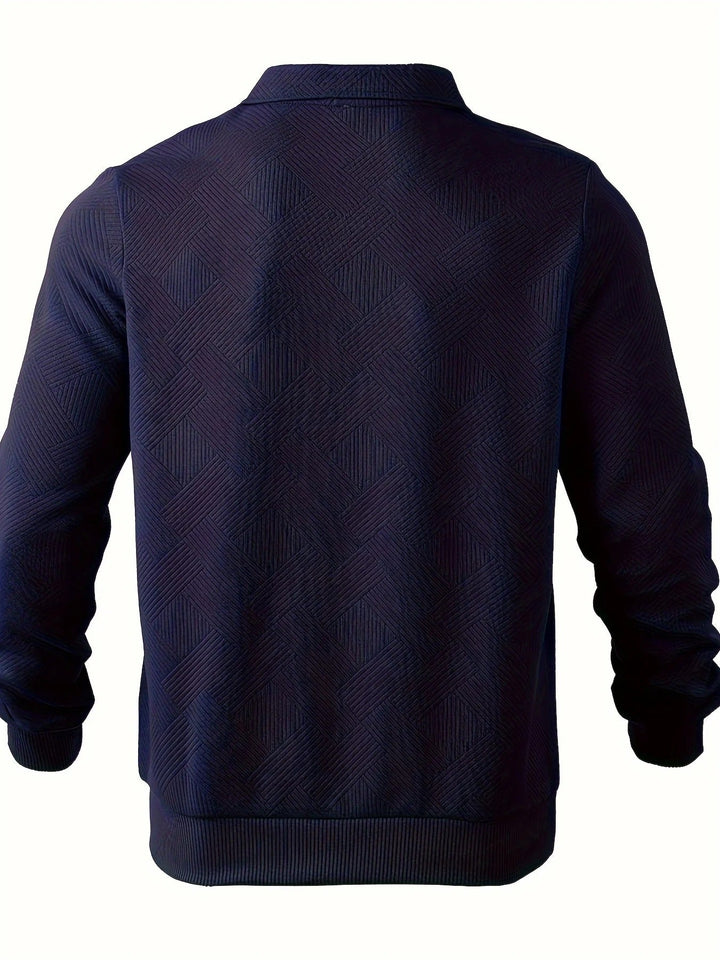 Mark Maglione Uomo Half Zip – Pulover modern cu model geometric și guler clasic