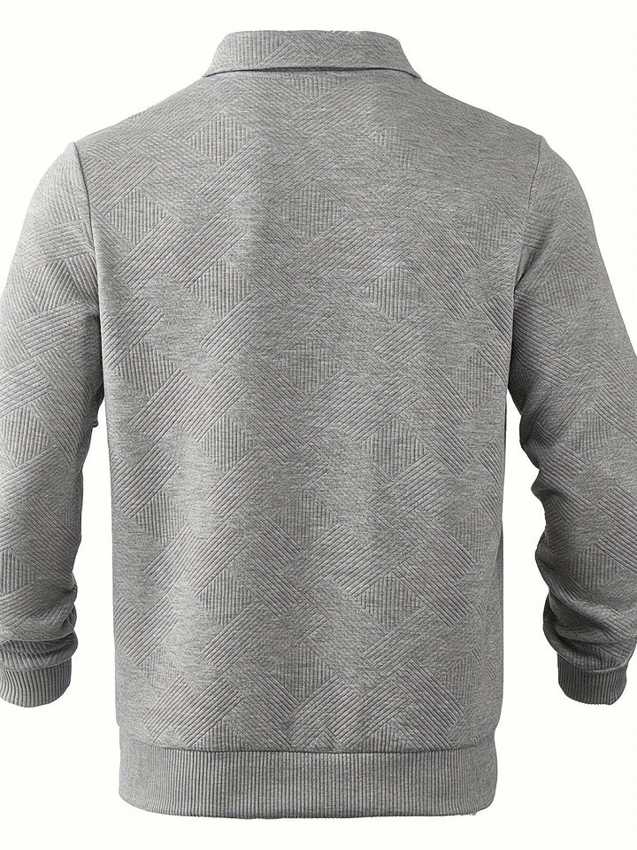 Mark Maglione Uomo Half Zip – Pulover modern cu model geometric și guler clasic
