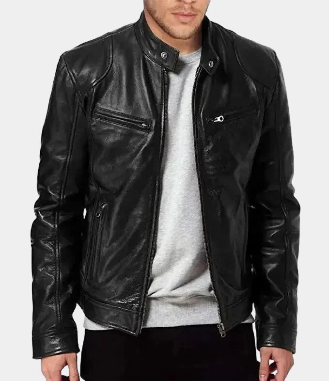 Veste en Cuir pour Homme Jamme – Conception Solide, Coupe Confortable & Style Polyvalent