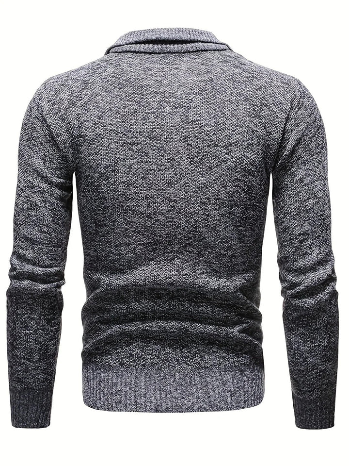Matteo Maglione Uomo Zip – Pulover de iarnă din tricot gros cu închidere cu fermoar