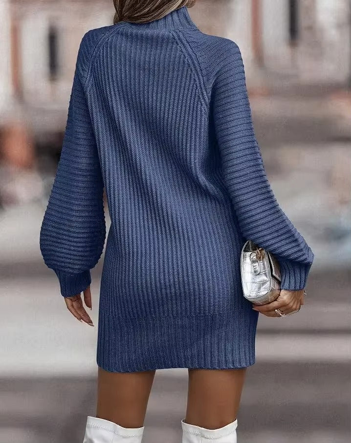 Marie Abito Maglia Damen Lang – Warmes Winterkleid mit Rollkragen und Komfortabler Passform