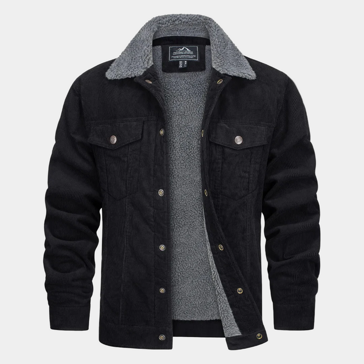 Otto Giacca Uomo in Corduroy – Foderata in Sherpa con Collo Caldo e Stile Robusto