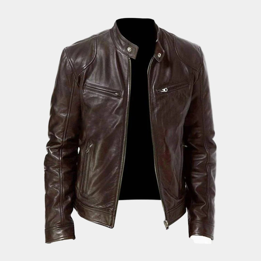 Veste en Cuir pour Homme Jamme – Conception Solide, Coupe Confortable & Style Polyvalent
